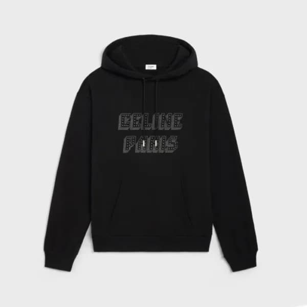 셀린느 남성 캐쥬얼 블랙 후드티 - Celine Mens Black Hoodie - cec… - 1