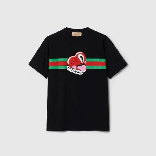 구찌 남/녀 블랙 반팔티 - Gucci Unisex Black Tshirts - guc34… - 1