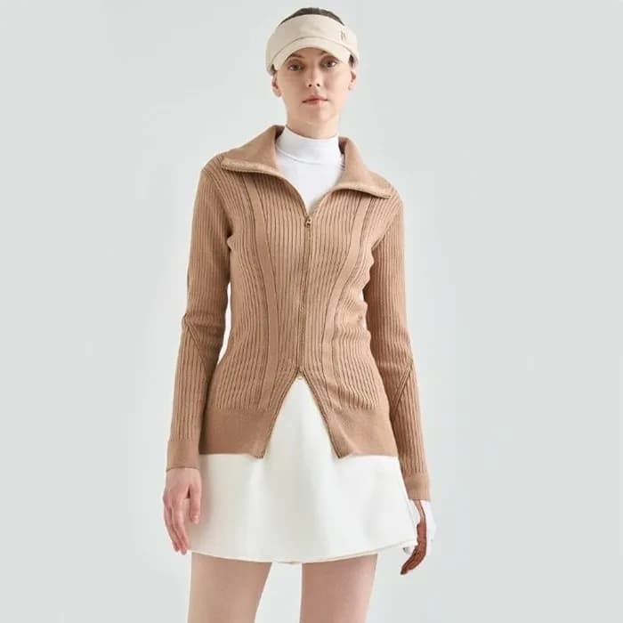 [LANVIN BLANC] 랑방블랑 여성 울 블렌드 니트 집업 점퍼 - gol551x - 1