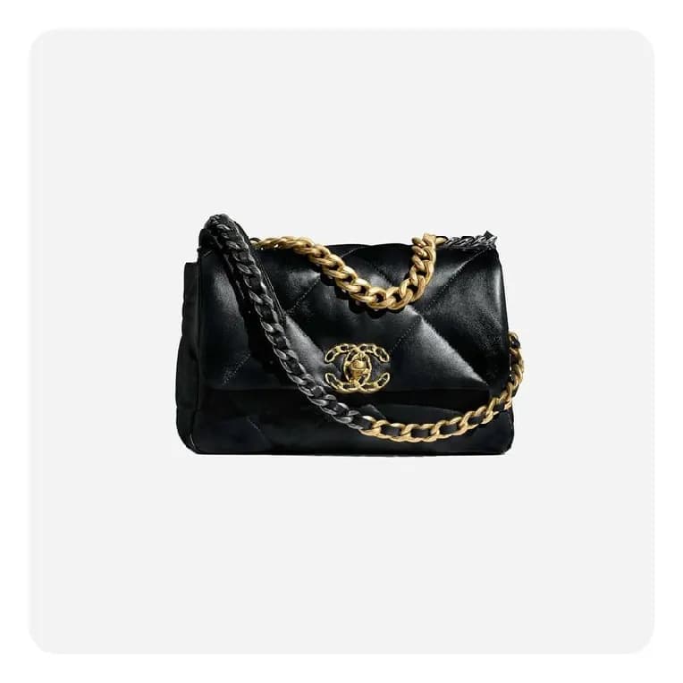 샤넬 19 플랩백 램스킨 미디움 블랙 골드 - Chane19 Flap Bag Lamb s… - 1