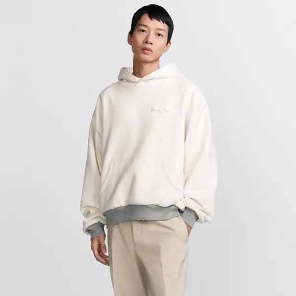 디올 남성 화이트 후드티 - Dior Mens White Hoodie - dic3782x - 1