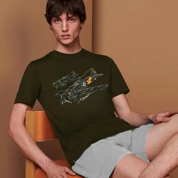 에르메스 남성 라운드 반팔티 - Hermes Mens Round Tshirt - hec50… - 1