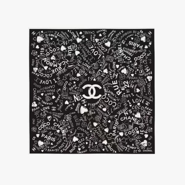 샤넬 여성 그래피티 스카프 - Chanel Womens Graffiti Scarf - ac… - 1