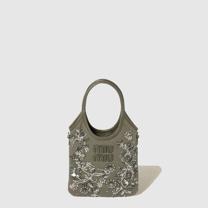 미우미우 여성 아이비 자수 개버딘 백 - Miumiu Womens Ivy Embroider… - 1