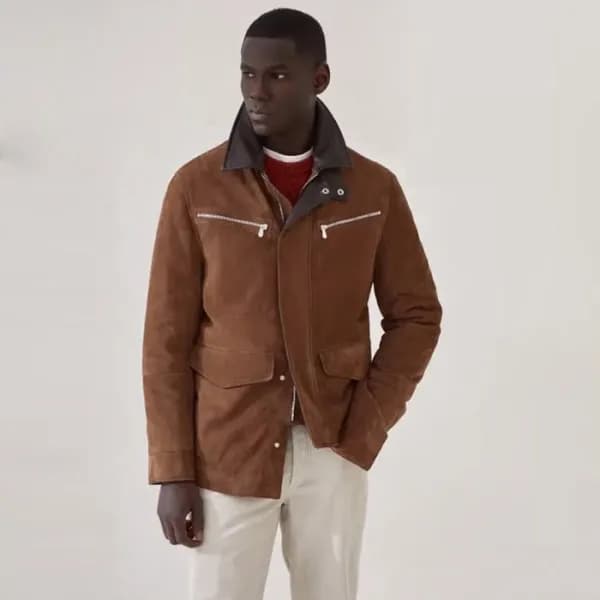 브루넬로쿠치넬리 남성 가죽 재킷 - Brunello Cucinelli Mens Leathe… - 1