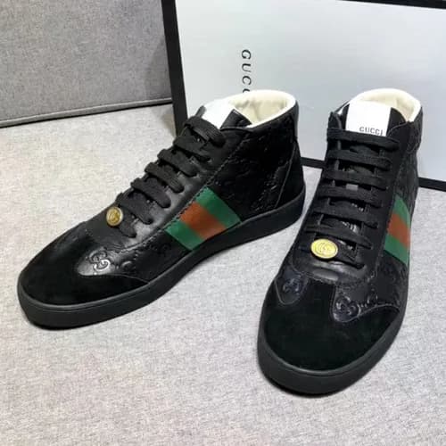 GUCCI 2018 MENS LEATHER ACE ANKLE SKEAKERS - 구찌 남성… - 1