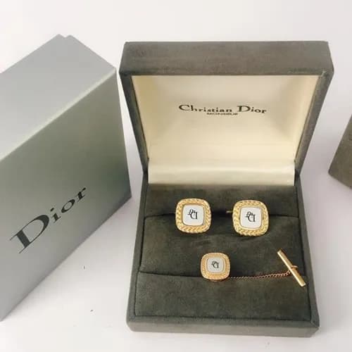 DIOR MENS YELLOW GOLD CUFFS - 디올 남성용 18k도금… - 1