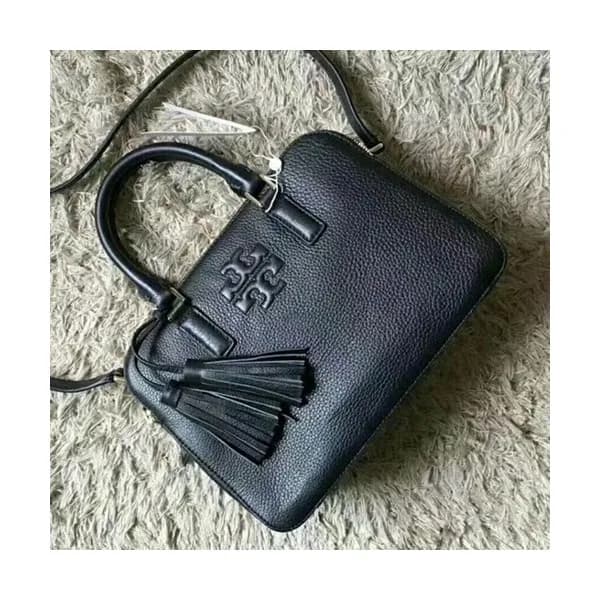Tory Burch Leather Black Thea Rounded Double-zip S… - 1