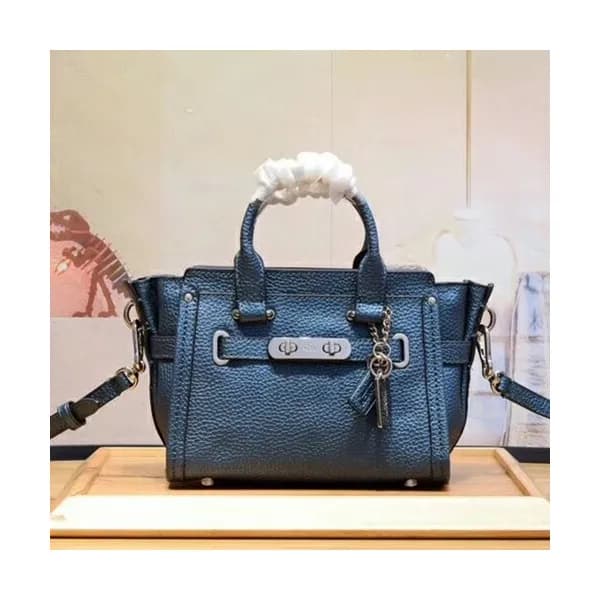 Coach Leather Tote Shoulder Bag,20cm - 코치 레더 토트 숄더… - 1