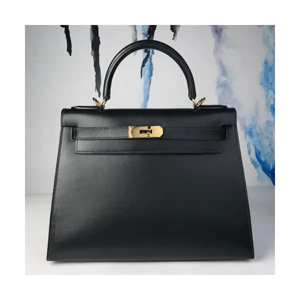 Hermes Kelly Box Leather Tote Shoulder Bag ,28cm -… - 1