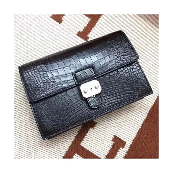 Hermes Crocodile Leather Clutch Bag - 에르메스 크로커다일 레… - 1