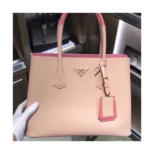 Prada Saffiano Double Tote Shoulder Bag,33CM - 프라다… - 1