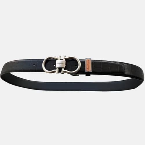 Salvatore Ferragamo 2019 Mens Gancini Buckle Leath… - 1