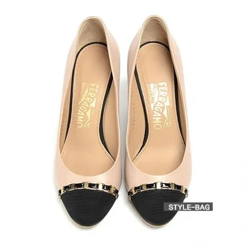 Ferragamo 2019 Womens Gancini Two-tone Wedge Pumps… - 1