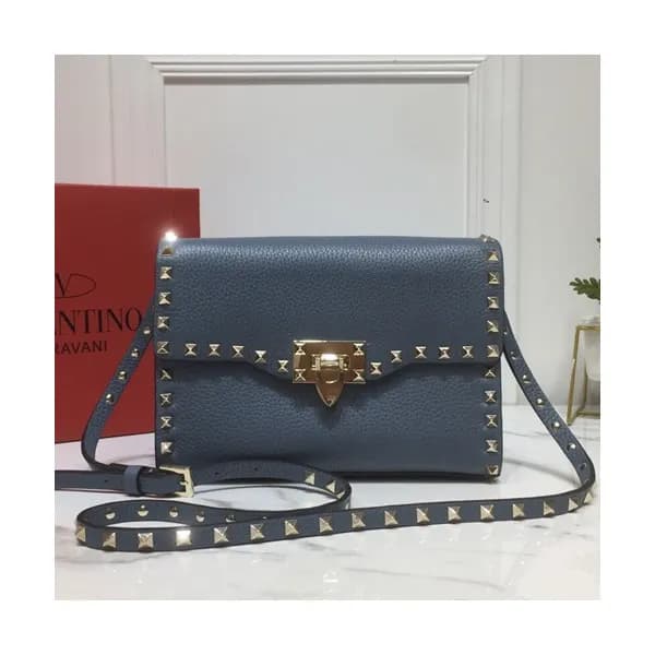 Valentino 2019 Leather Rockstud Shoudler Bag,22.5C… - 1