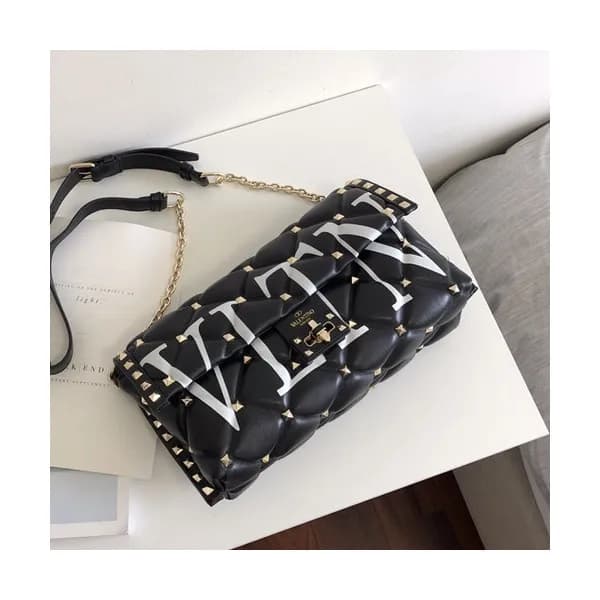 Valentino 2019 Leather Garavani CandyStud Chain Sh… - 1
