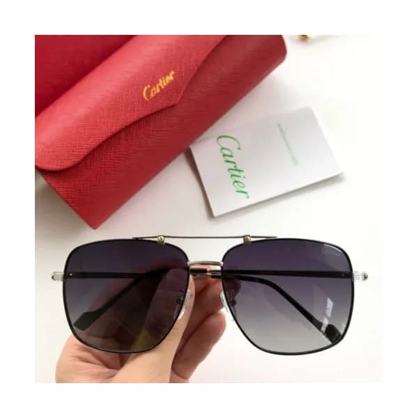 Cartier 2019 Mens Retro Metal Frame Sunglasses - 까… - 1