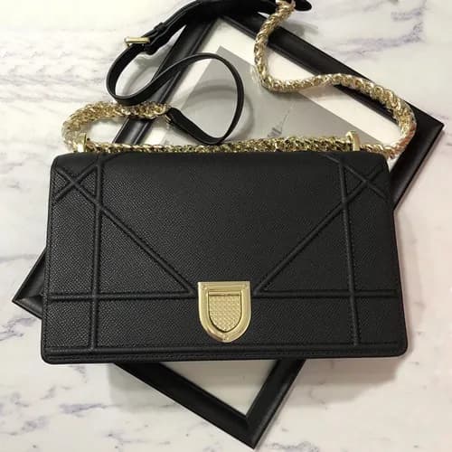 Dior 2019 Dior Rama Leather Chain Shoulder Bag ,25… - 1