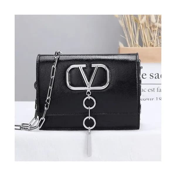 Valentino 2019 Vcase Leather Chain Shoudler Bag,17… - 1
