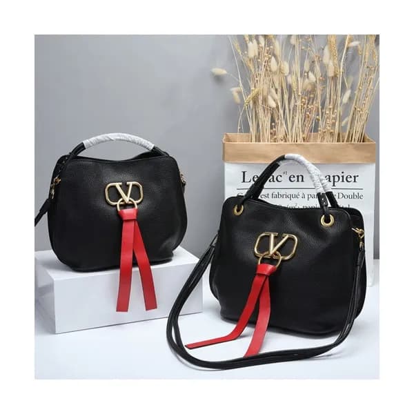 Valentino 2019 V-ring Leather Tote Shoudler Bag,26… - 1