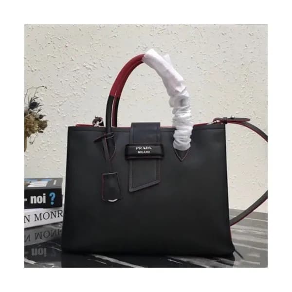 Prada 2019 Woman Leather Tote Shoulder Bag,33cm - … - 1