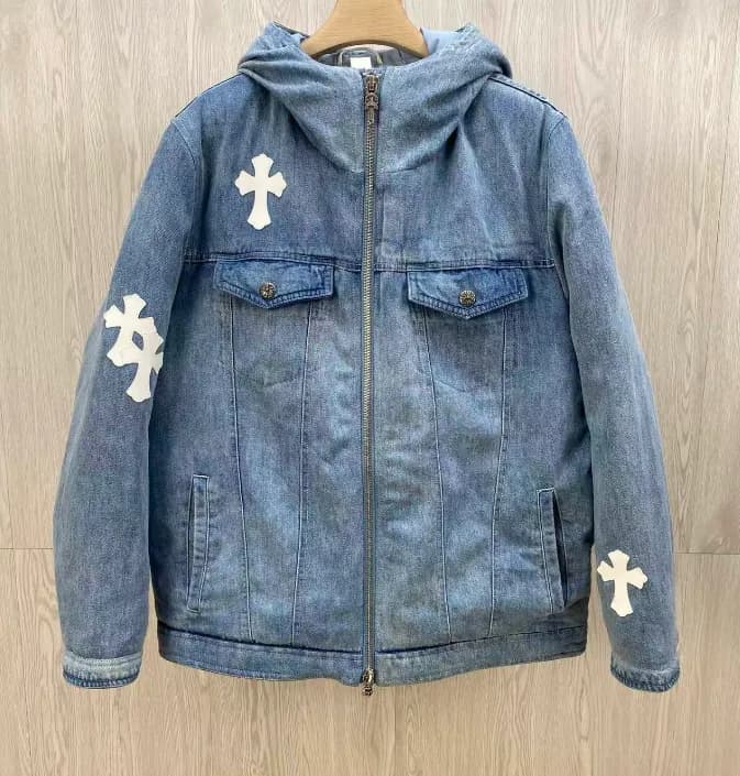 크롬하츠 남성 데님 패딩자켓 - Chrome Hearts Mens Down Padding… - 1