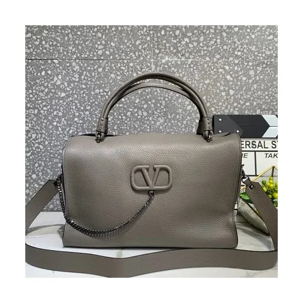 Valentino 2019 Leather Vsling Tote Shoudler Bag,33… - 1
