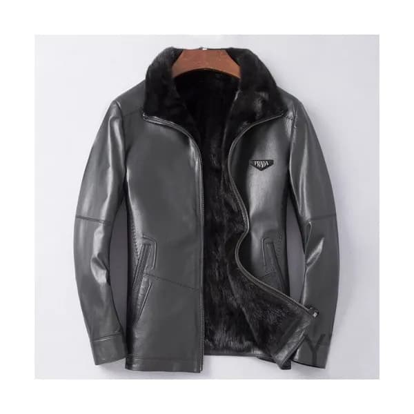 Prada 2019 Mens Logo Casual Leather Jacket - 프라다 2… - 1
