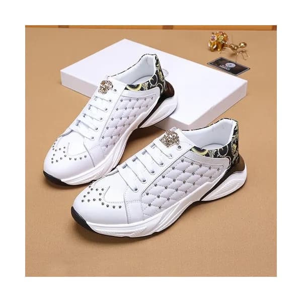 Versace 2020 Mens Leather Sneakers - 베르사체 2020 남성용… - 1