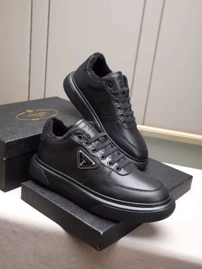 Prada Mens Leather Running Shoes - 프라다 남성용 레더 런닝슈즈… - 1