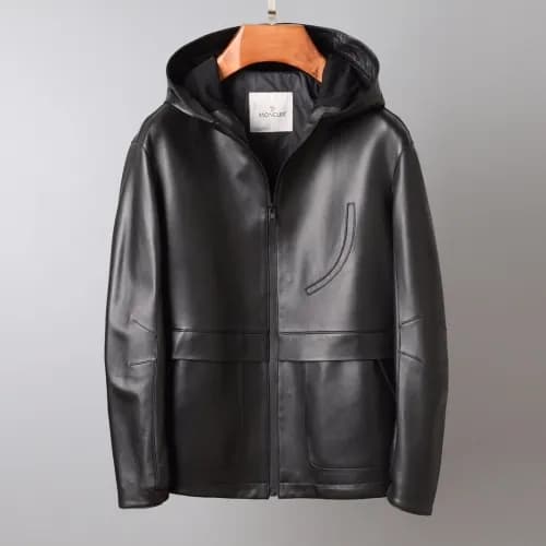 Moncler 2020 Mens Patch Logo Modern Leather Jacket… - 1