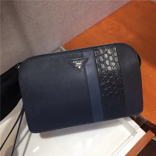 [프라다] Prada 2020 Men's Leather Clutch Bag,26.5… - 1