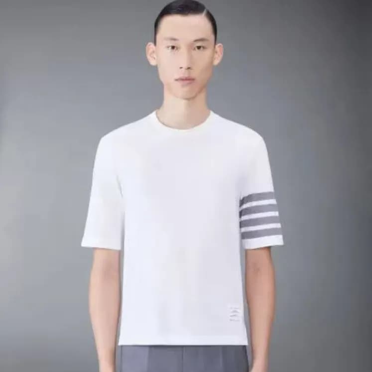 Thom Browne Mens Casual Short Sleeved Tshirts Blu… - 1