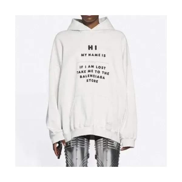 Balenciaga Mm/Wm Logo Cotton Oversize Hoodie Gray… - 1