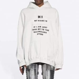Balenciaga Mm/Wm Logo Cotton Oversize Hoodie Gray…