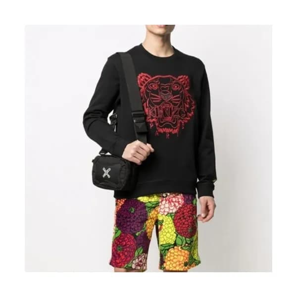 Kenzo Mm/Wm Signature Tiger Cotton Tshirts Black … - 1