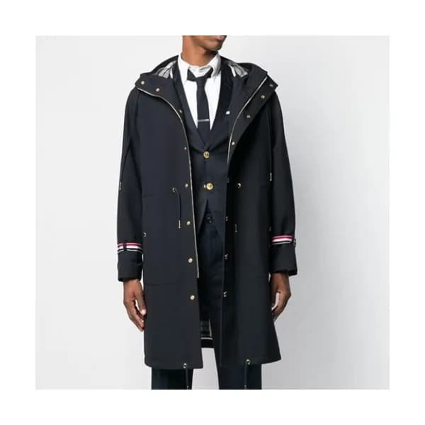 Thom Browne Mens Casual Cotton Coats Navy - 톰브라운 … - 1