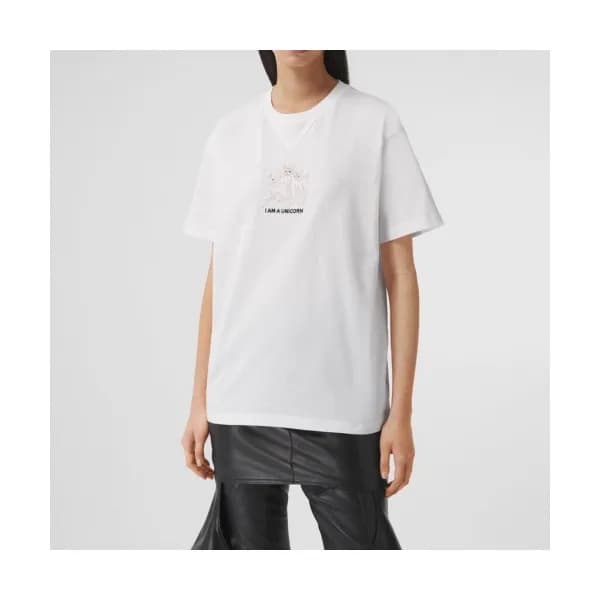 Burberry Mm/Wm Logo Cotton Short Sleeved Tshirts … - 1