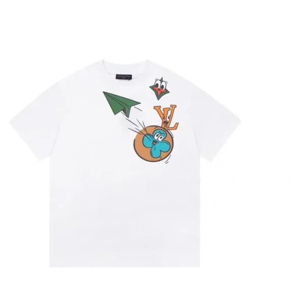 루이비통 남성 화이트 크루넥 반팔티 - Mens White Tshirts - lou0506… - 1