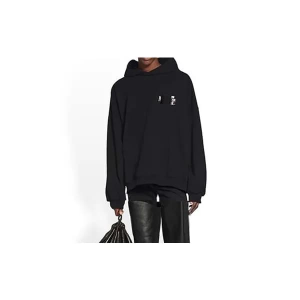 발렌시아가 남/녀 캐쥬얼 블랙 후드티 - Balenciaga Unisex Black Hoo… - 1