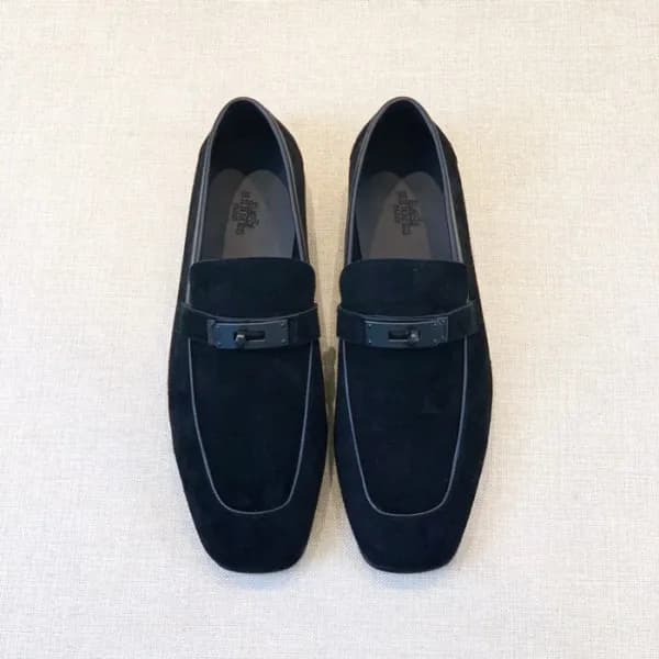 에르메스 남성 시그니처 블랙 로퍼 - Hermes Mens Black Loafer - he… - 1