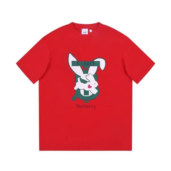 버버리 남성 레드 크루넥 반팔티 - Burberry Mens Red Tshirts - bu… - 1