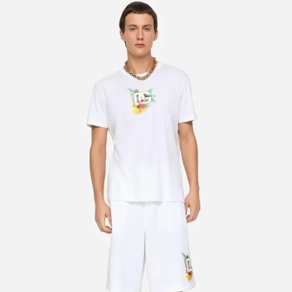 돌체앤가바나 남성 화이트 반팔티 - Dolce&Gabbana Mens White Tshir… - 1