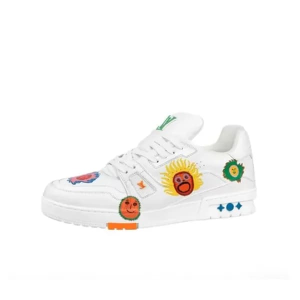 루이비통 남성 화이트 스니커즈 - Louis vuitton Mens White Sneake… - 1