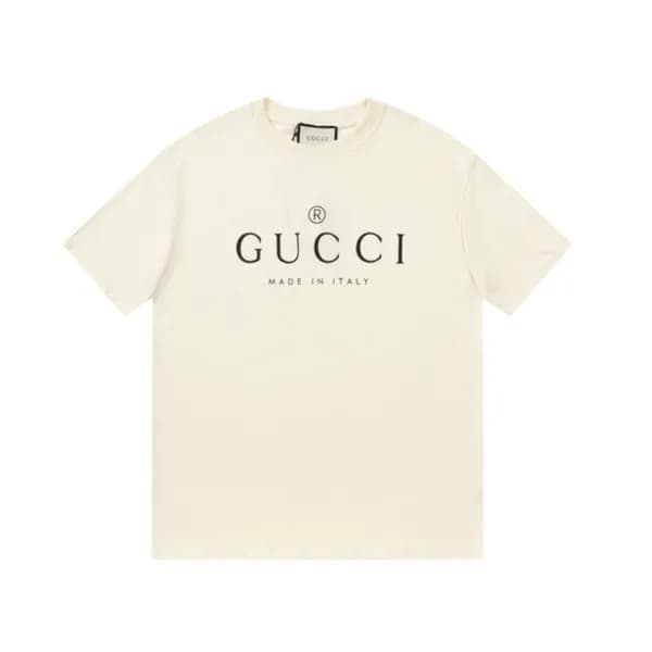 구찌 남/녀 아이보리 크루넥 반팔티 - Gucci Unisex Ivory Short sle… - 1