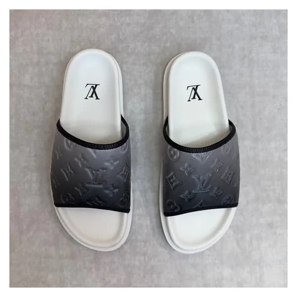 루이비통 남성 블랙 슬리퍼 - Louis vuitton Mens Black Slippers… - 1