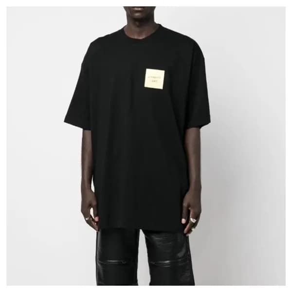 베트멍 남/녀 트렌디 블랙 반팔티 - Vetements Unisex Black Tshirt… - 1
