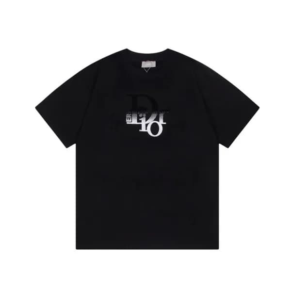 디올 남성 블랙 크루넥 반팔티 - Dior Mens Black Short sleeved T… - 1