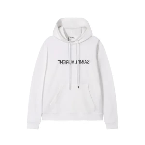 입생로랑 남성 캐쥬얼 화이트 후드티 - Saint laurent Mens White Hoo… - 1