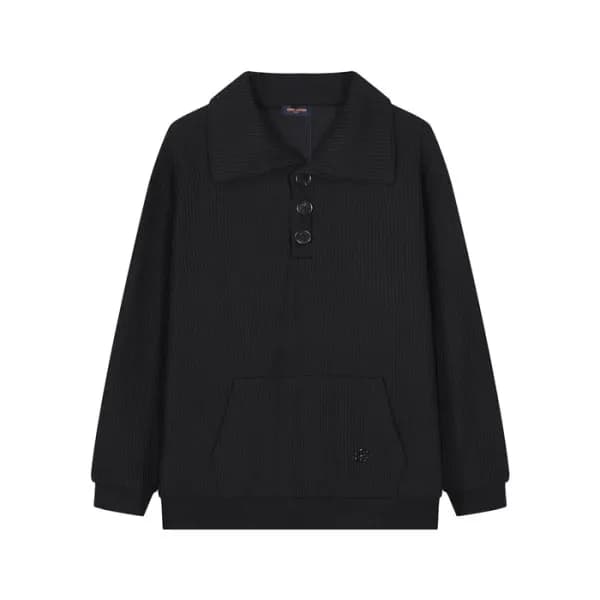 루이비통 남성 블랙 폴로 니트 - Louis vuitton Mens Black Knits-… - 1